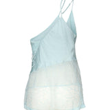 Top monospalla in raso con pizzo e paillettes 104765 A2DGE28 PINKO 