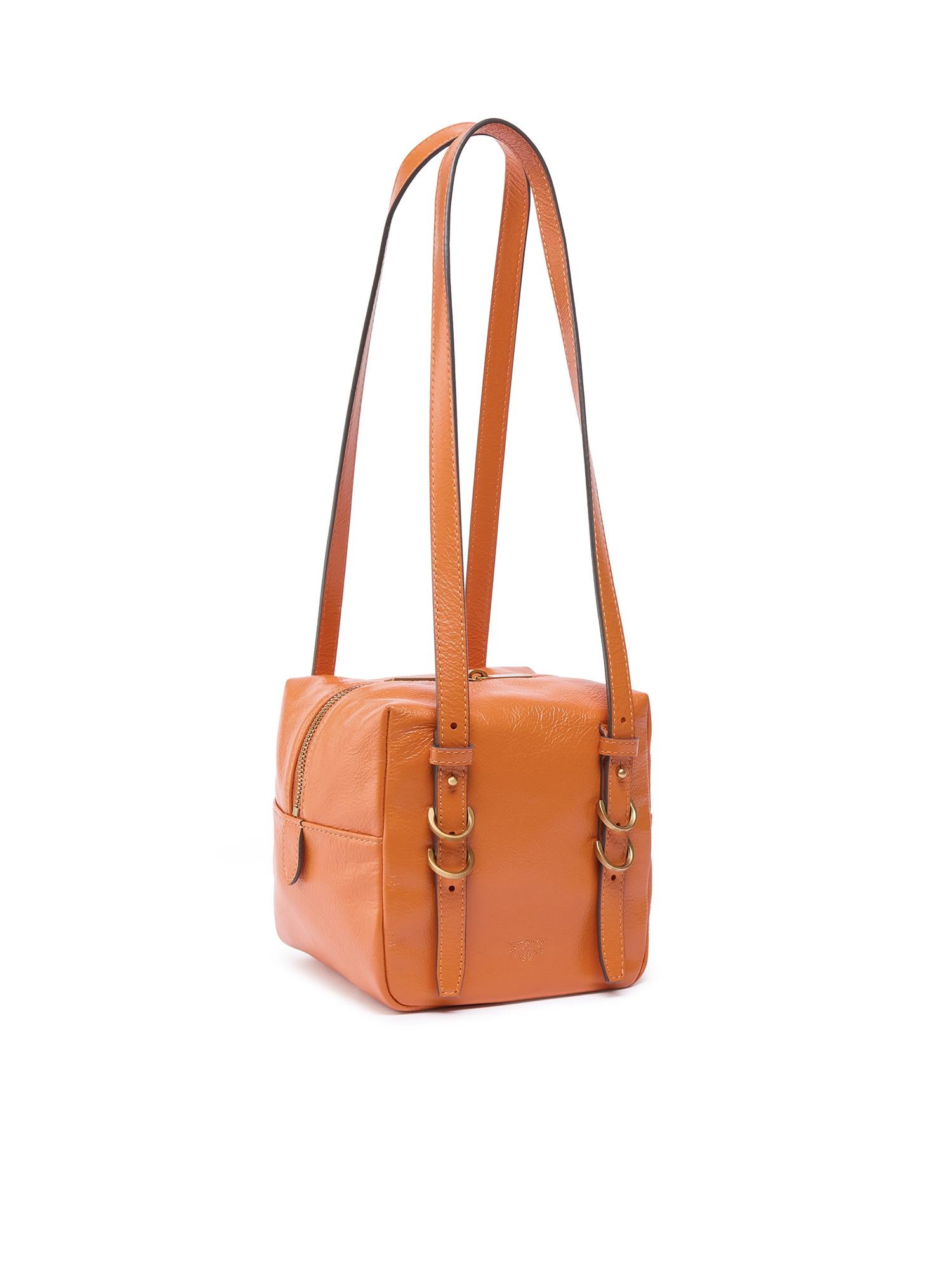 Borsa a tracolla Cubic Bag in pelle shiny 106465 A315A76Q PINKO 