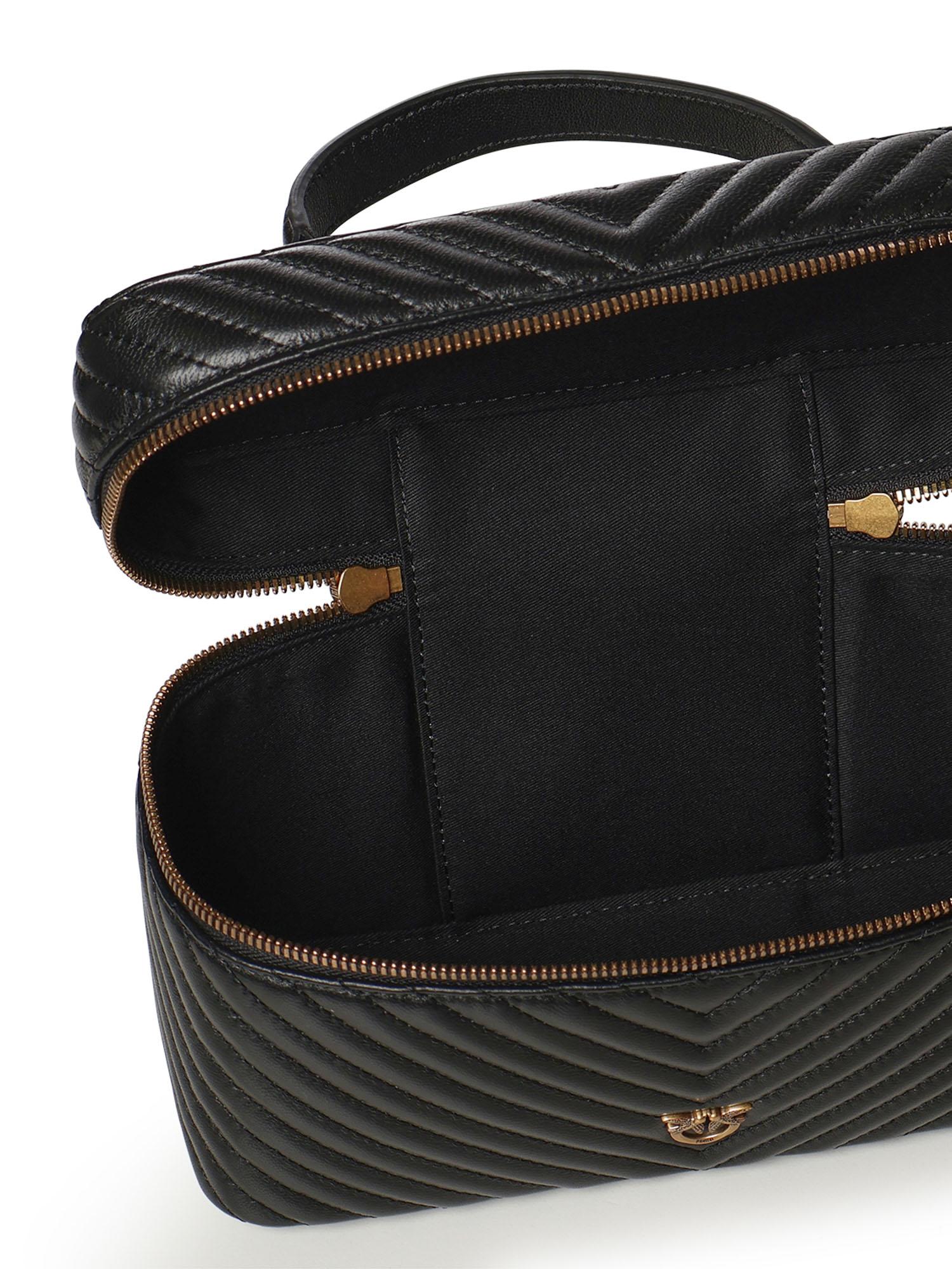 Beauty case a tracolla in nappa chevron 106348 A0GKZ99Q PINKO 