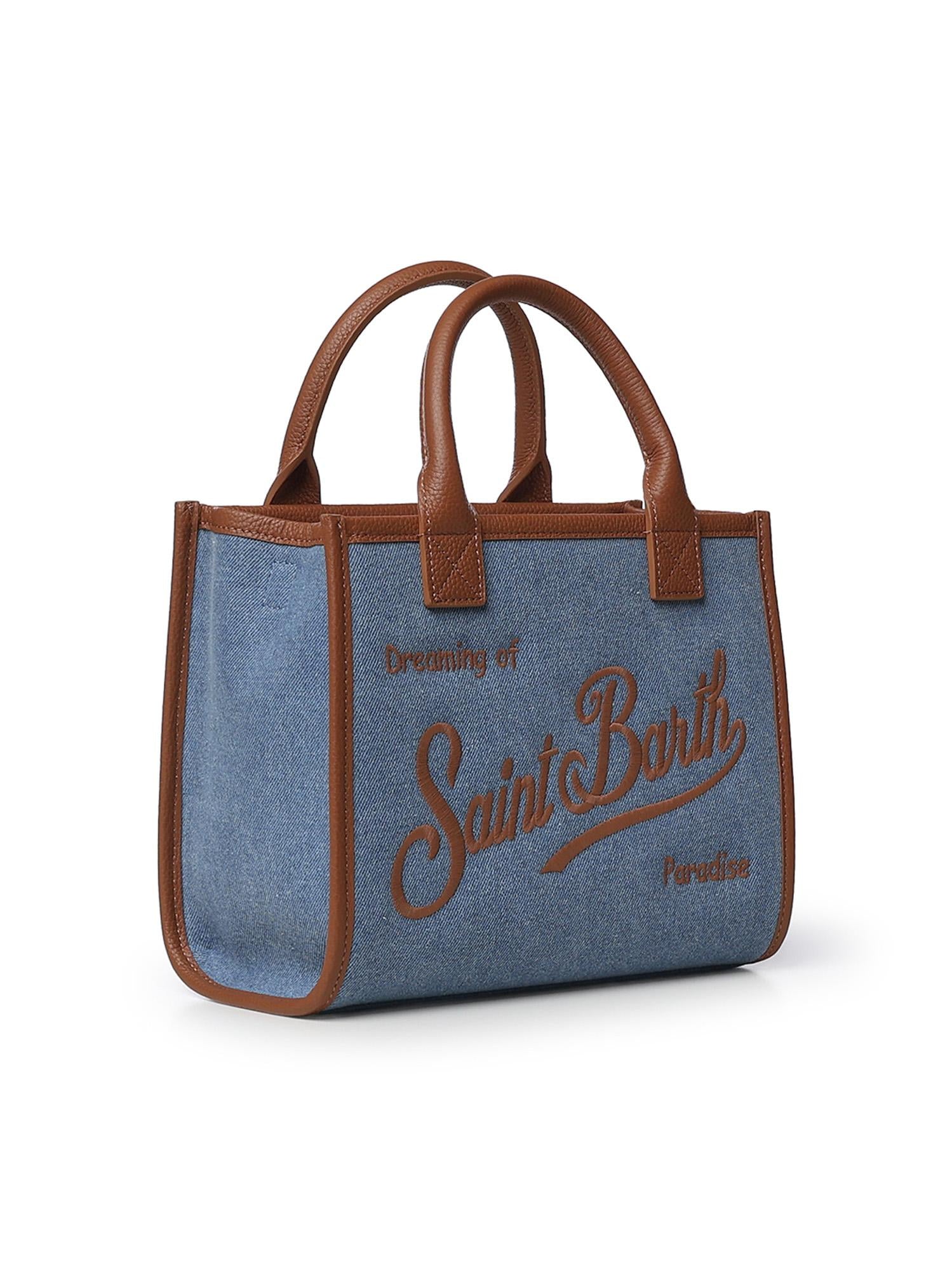 Borsa Vanity in denim e pelle VANMD001 01515L MC2 SAINT BARTH 