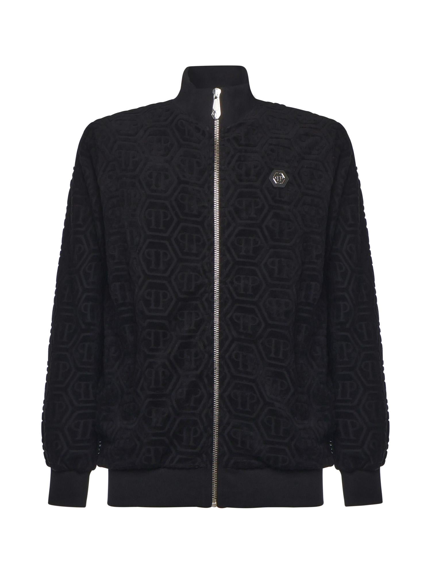 Giacca da tuta jacquard con monogramma FAECMJB3769 PTE021N02 PHILIPP PLEIN 