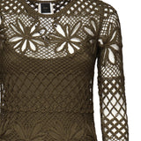 Abito lungo crochet traforato 104731 A2FFX26 PINKO 