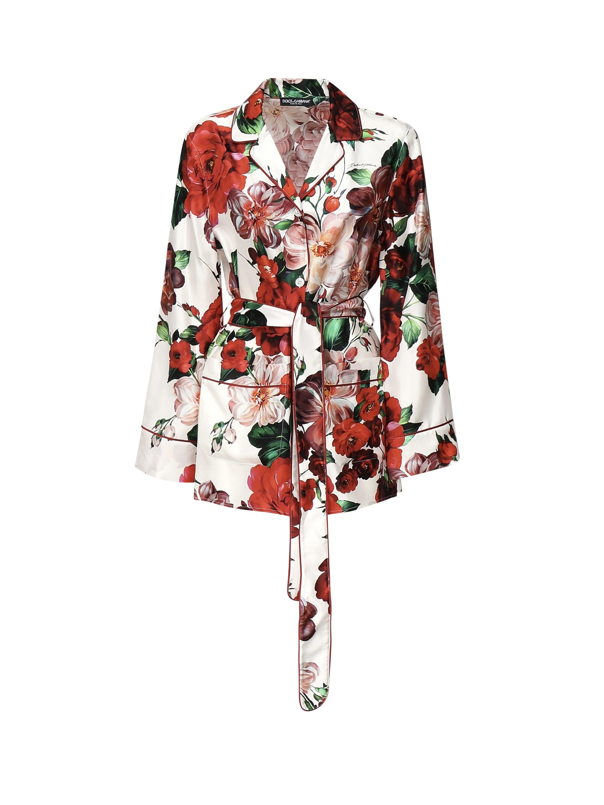 Camicia pigiama stampa Rose F5I89T IS1ZDHA5PD DOLCE & GABBANA 