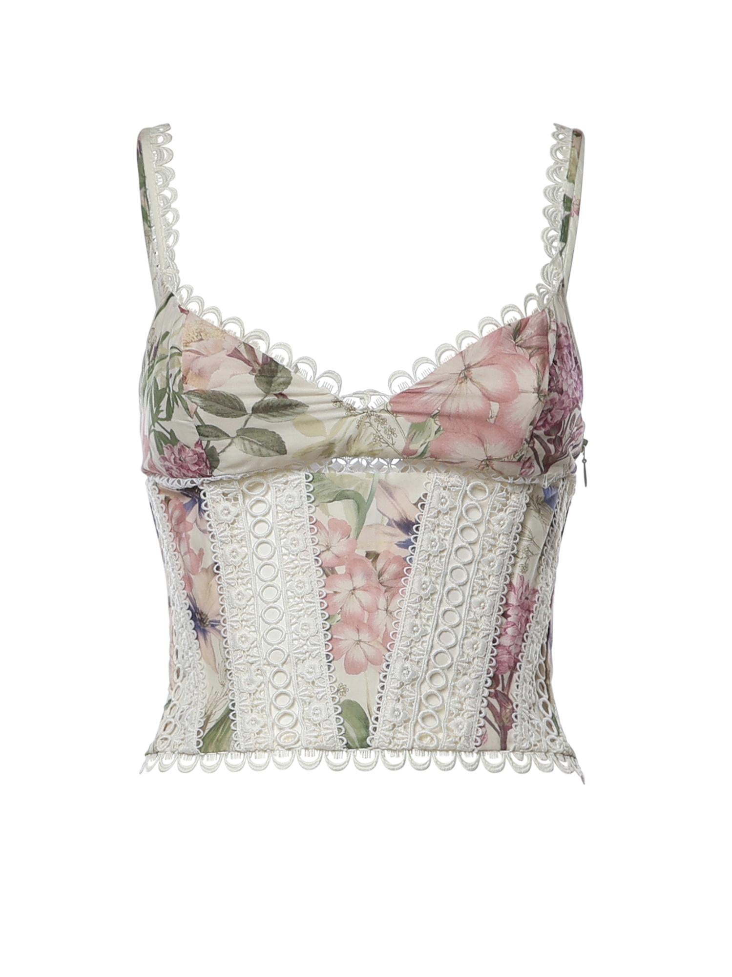 Top Poppy in cotone 266102 CREAM CHARO RUIZ 