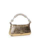Mini bag Half Moon Horizontal in pelle laminata con strass 105915 A2WDZZLQ PINKO 