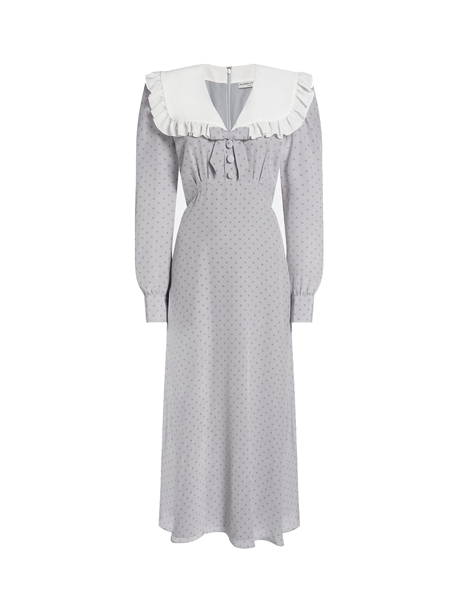 Abito midi a pois con colletto FABX4368F4686 1810 ALESSANDRA RICH 