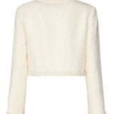 Giacca in bouclé crema con bordo di perle RS25164J C SELF-PORTRAIT 