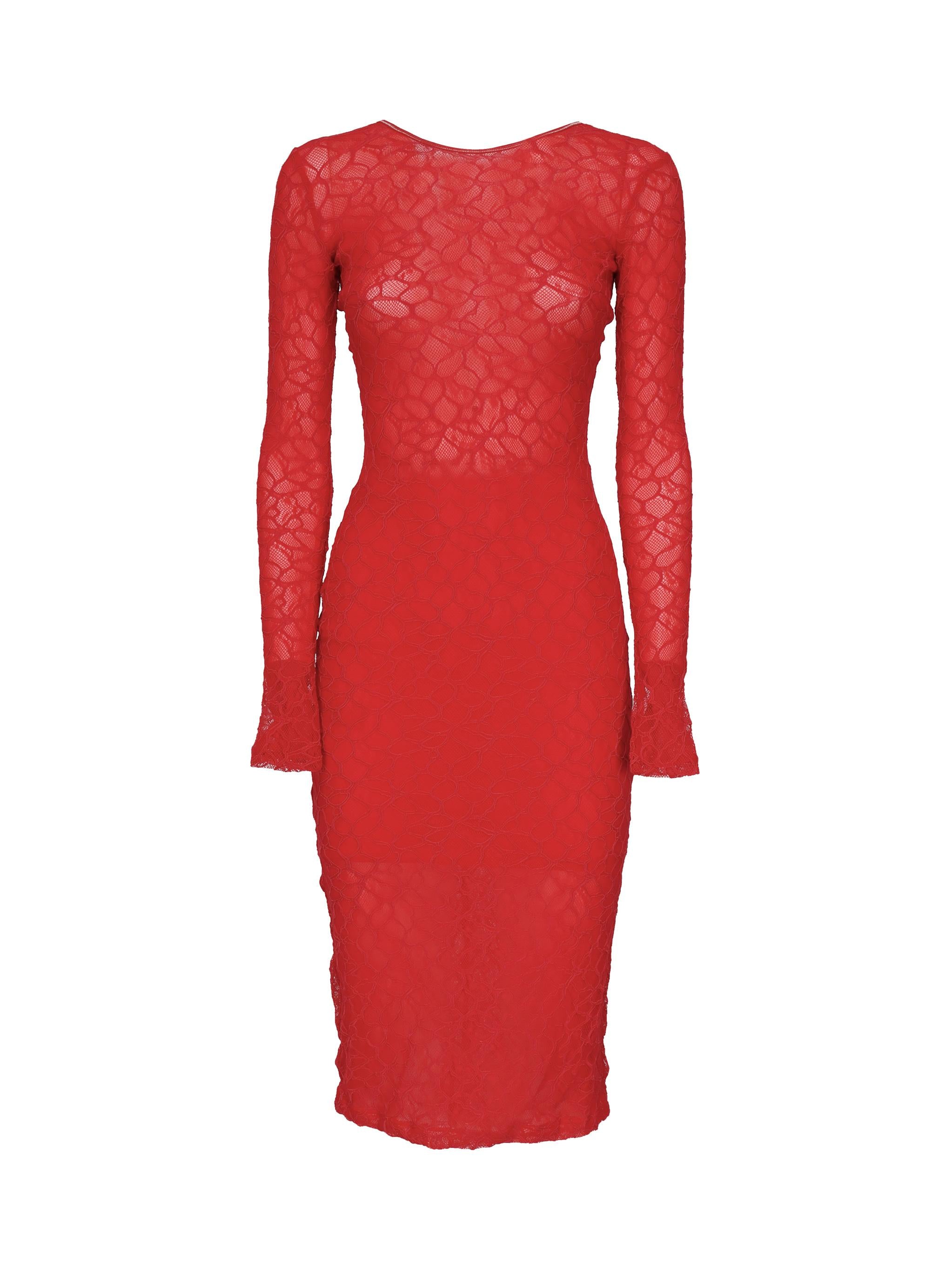 Abito in pizzo con schiena scoperta 105227 A2M5RA1 PINKO 