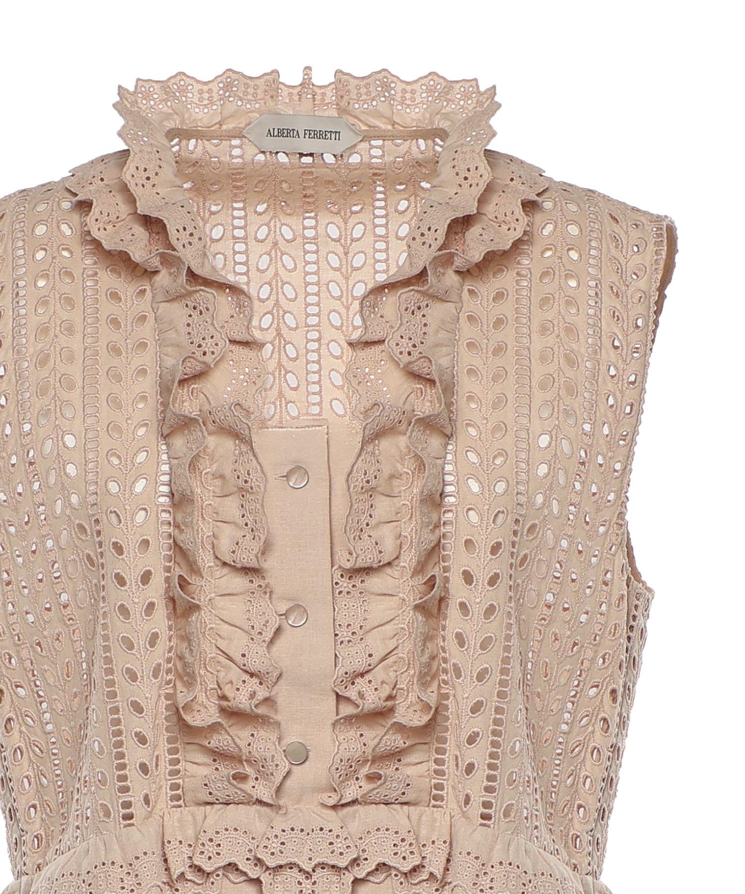 Top in pizzo Sangallo con volant A08081623 0180 ALBERTA FERRETTI 