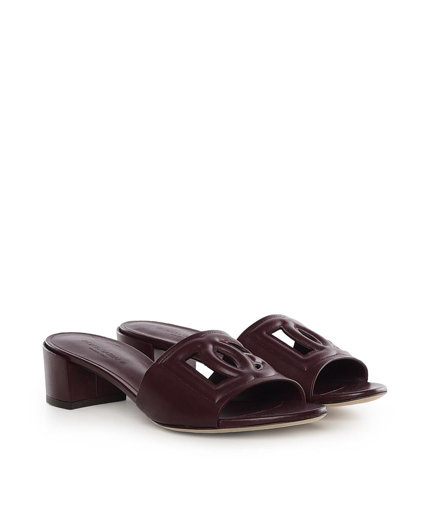 Slide in pelle di vitello con logo CR1139 AY32980343 DOLCE & GABBANA 