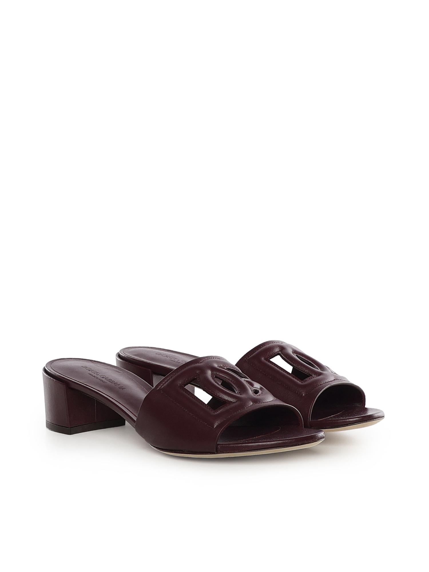 Slide in pelle di vitello con logo CR1139 AY32980343 DOLCE & GABBANA 
