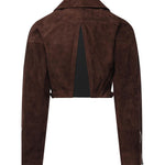Giacca biker cropped in suede AA9V0313L053D 719 ALAIA 