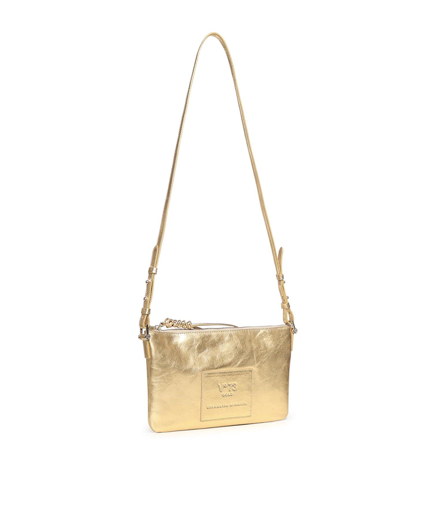 Borsa a tracolla in pelle con logo 73BP9VT03 LOLLI POPPOP GOLD V° 73 