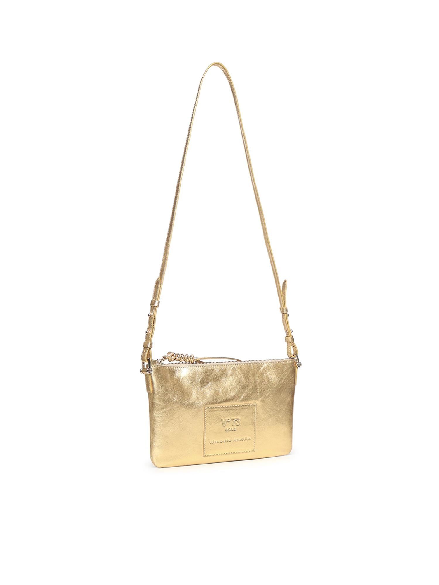 Borsa a tracolla in pelle con logo 73BP9VT03 LOLLI POPPOP GOLD V° 73 