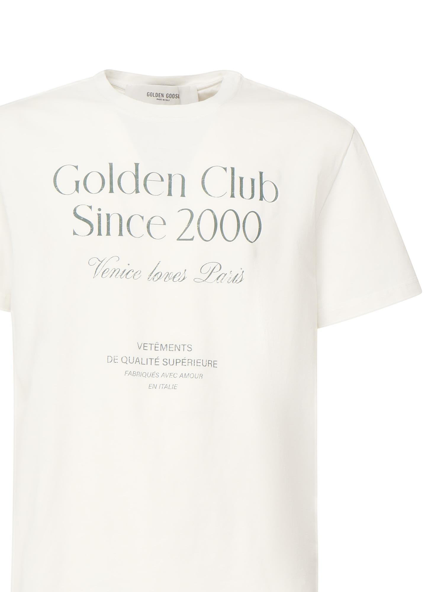T-shirt in cotone con stampa<BR/> GMP01220 P00225411616 GOLDEN GOOSE 