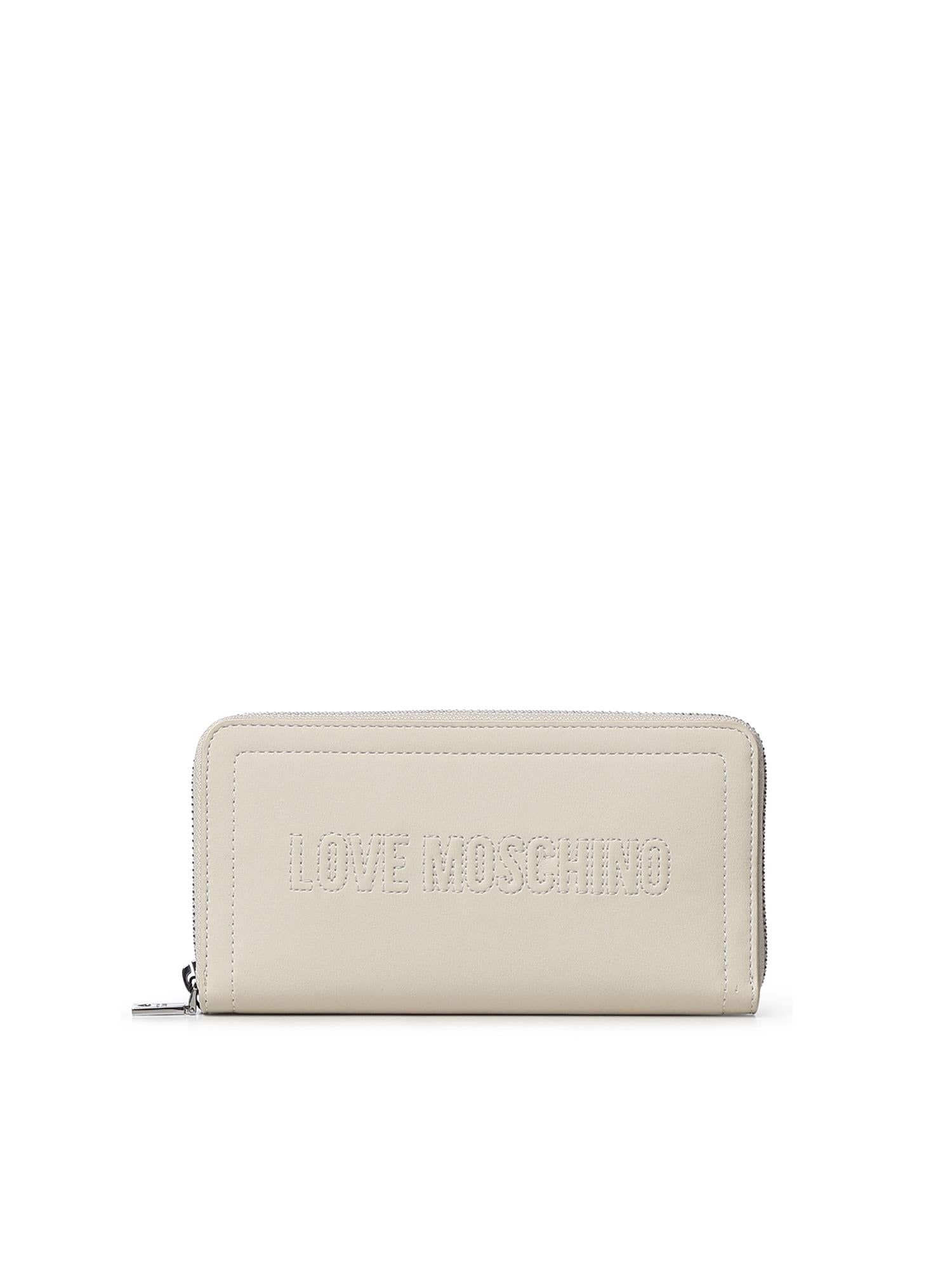 Portafoglio con logo e zip JC5500PP1OLE0 110 LOVE MOSCHINO 