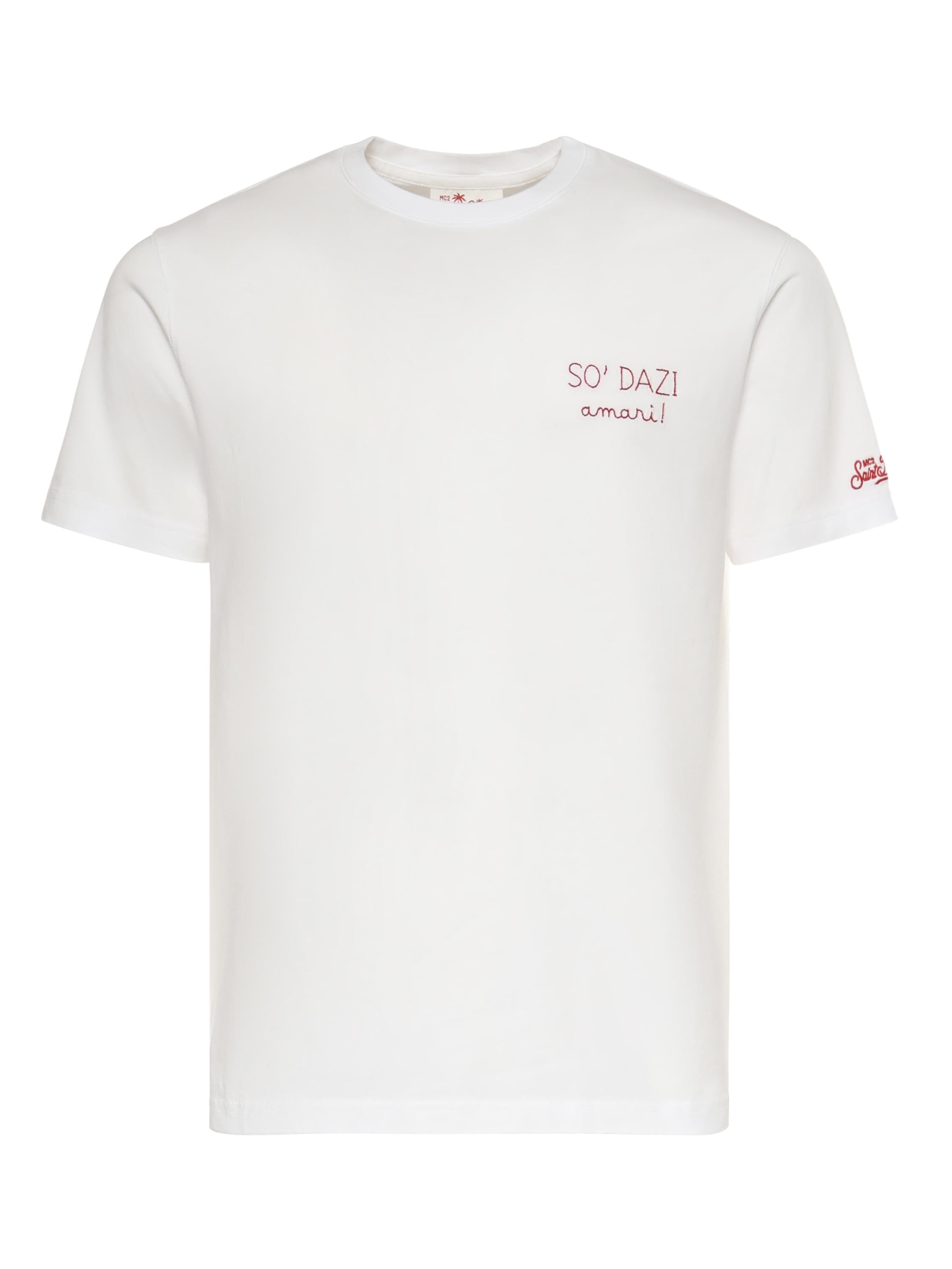 T-shirt in cotone con ricamo POT0001 00163L MC2 SAINT BARTH 