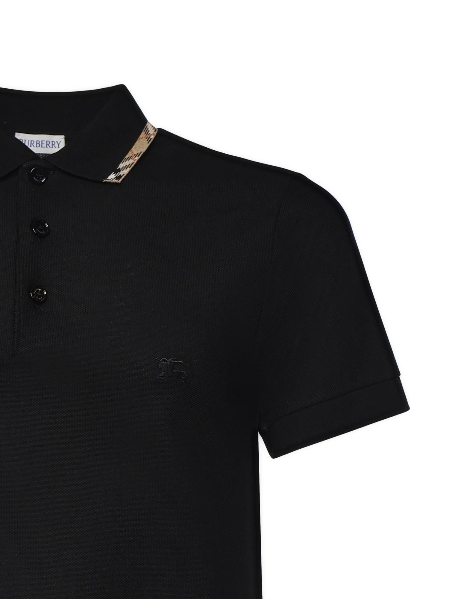 Polo in cotone con finiture Check 8126949 A1189 BURBERRY 