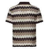 Polo Lala in misto cotone effetto crochet a righe LAA0001 08955L MC2 SAINT BARTH 
