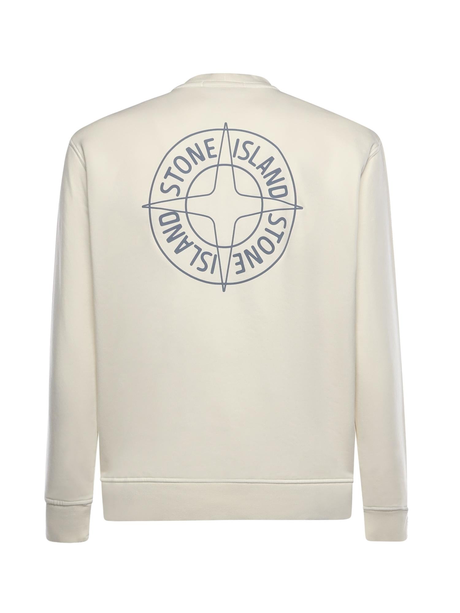 Felpa in cotone con stampa 'Outline Compass' L1S156100001 S0283V0093 STONE ISLAND 