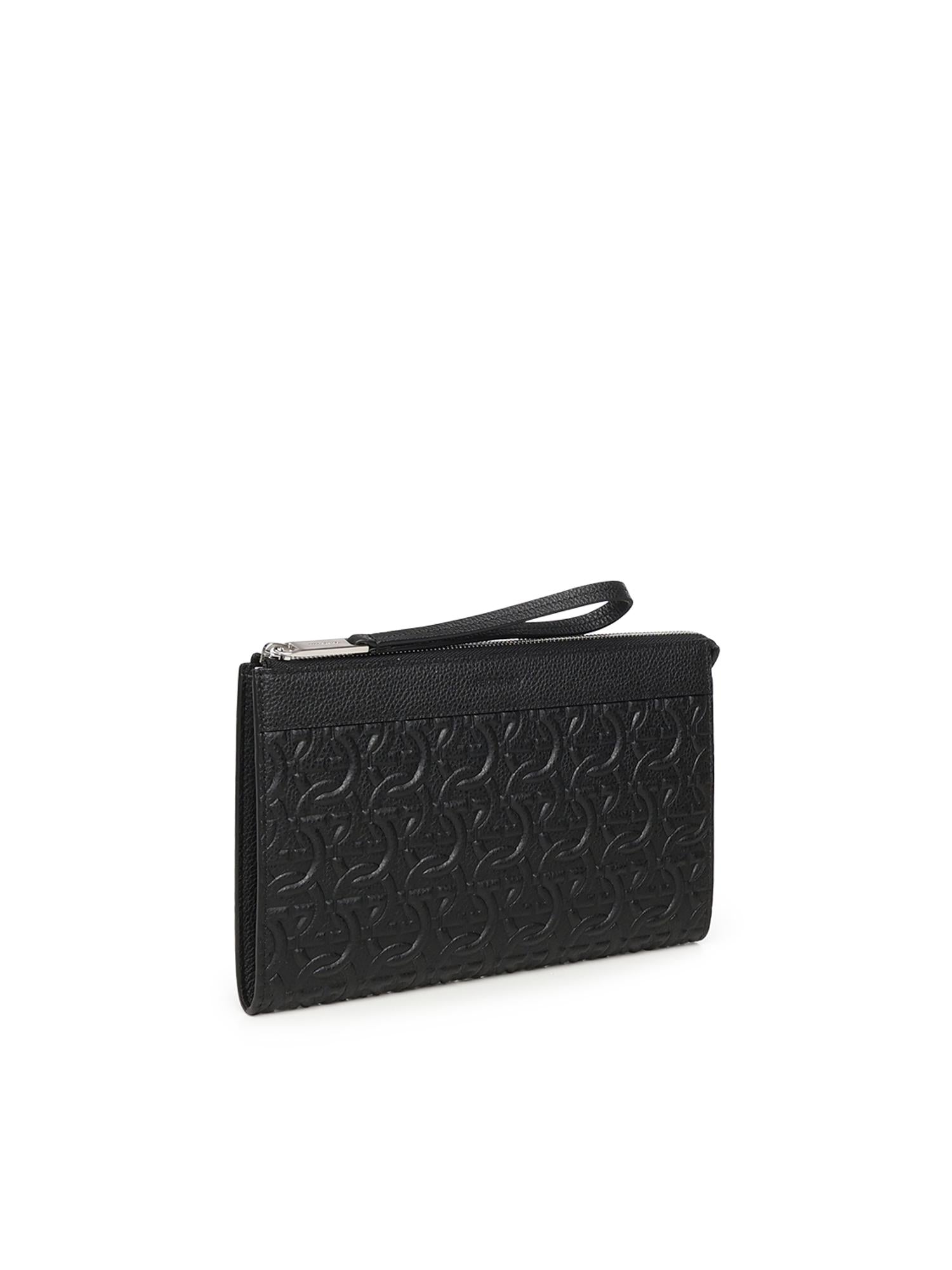 Pouch con goffratura Gancini 241483 769473001 FERRAGAMO 