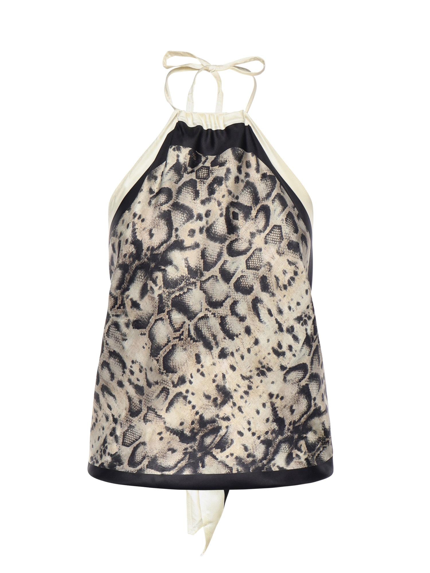 Top Synchro in twill di viscosa e seta 106732 A38HCZ5 PINKO 