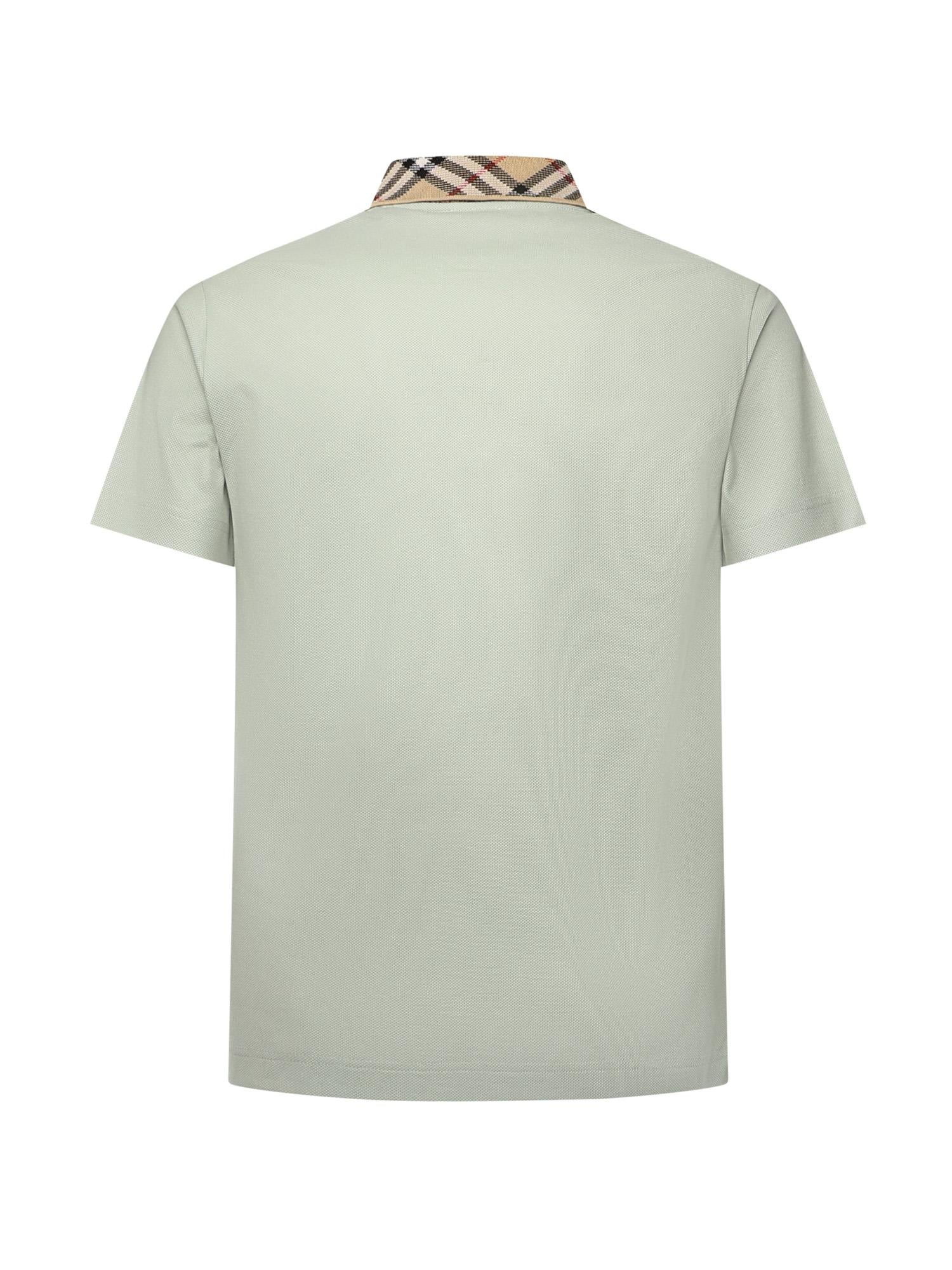 Polo in cotone con colletto Check 8118949 C4011 BURBERRY 