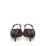 Slingback Lidia in raso PX1764XSTCR EBANO GREY DIAMOND PARIS TEXAS 