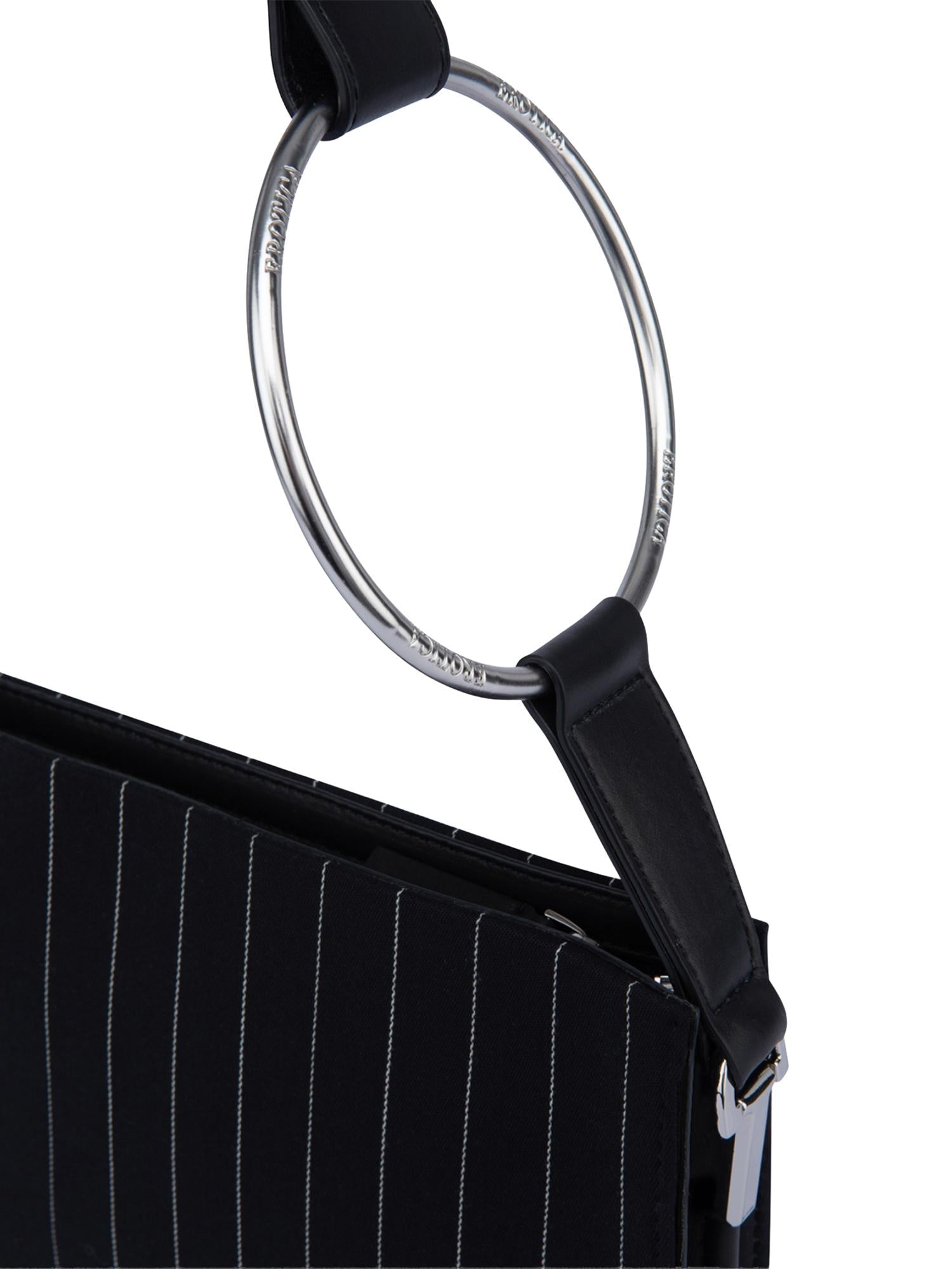 Clutch in fresco di lana gessato WB322 ES0080D999 DONDUP 