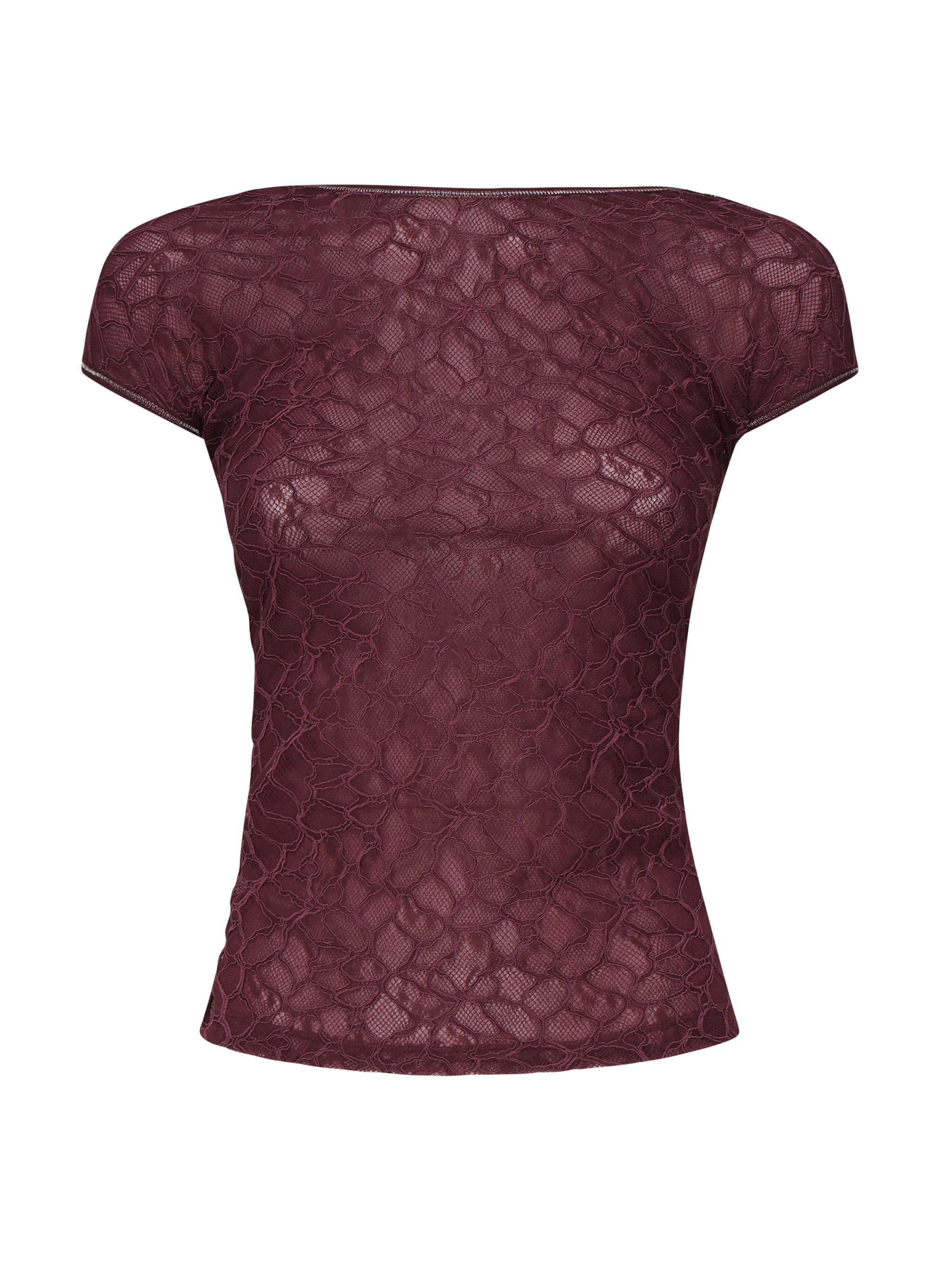 Maglia aderente in pizzo 105228 A2M5R62 PINKO 
