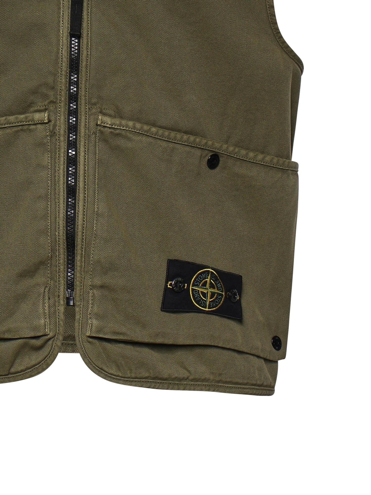Gilet in cotone con logo L1S156100007 S0184V015G STONE ISLAND 