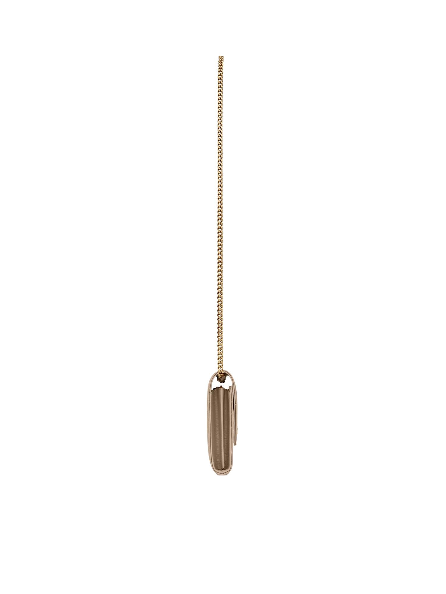 Pochette con catena Cassandre in pelle grain de poudre 377828 BOW012721 SAINT LAURENT 