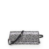 Portafoglio in pelle full strass con tracolla 103765 A20DZZFN PINKO 