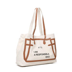 Borsa tote I am responsible 73BS7UH01 RESPONSIBILITY MUSTNATURALE/CUOIO V° 73 