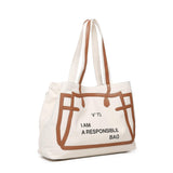 Borsa tote I am responsible 73BS7UH01 RESPONSIBILITY MUSTNATURALE/CUOIO V° 73 