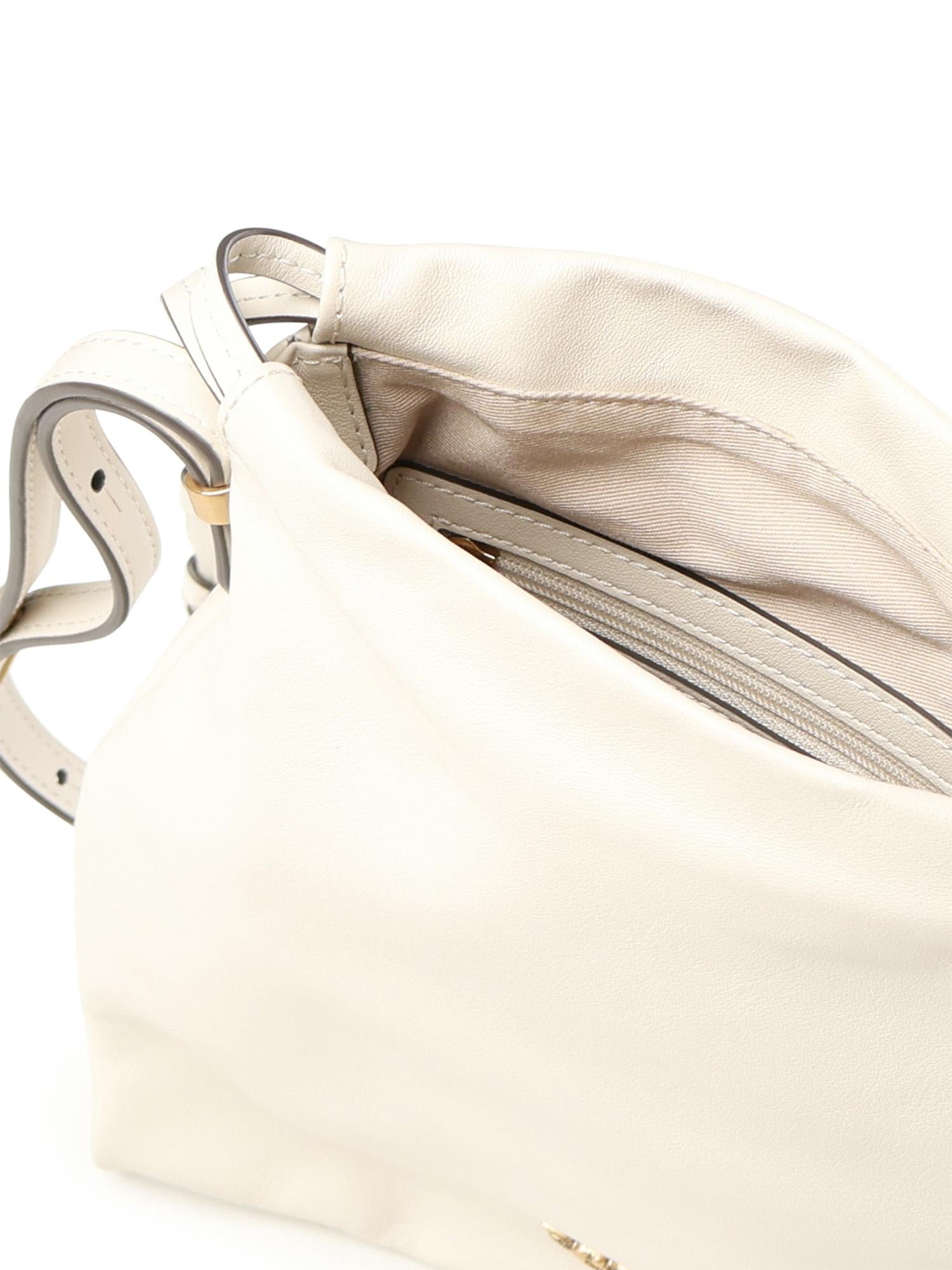 Borsa a spalla Mini Slouchy Bag in pelle con logo 105362 A0QOZ14Q PINKO 