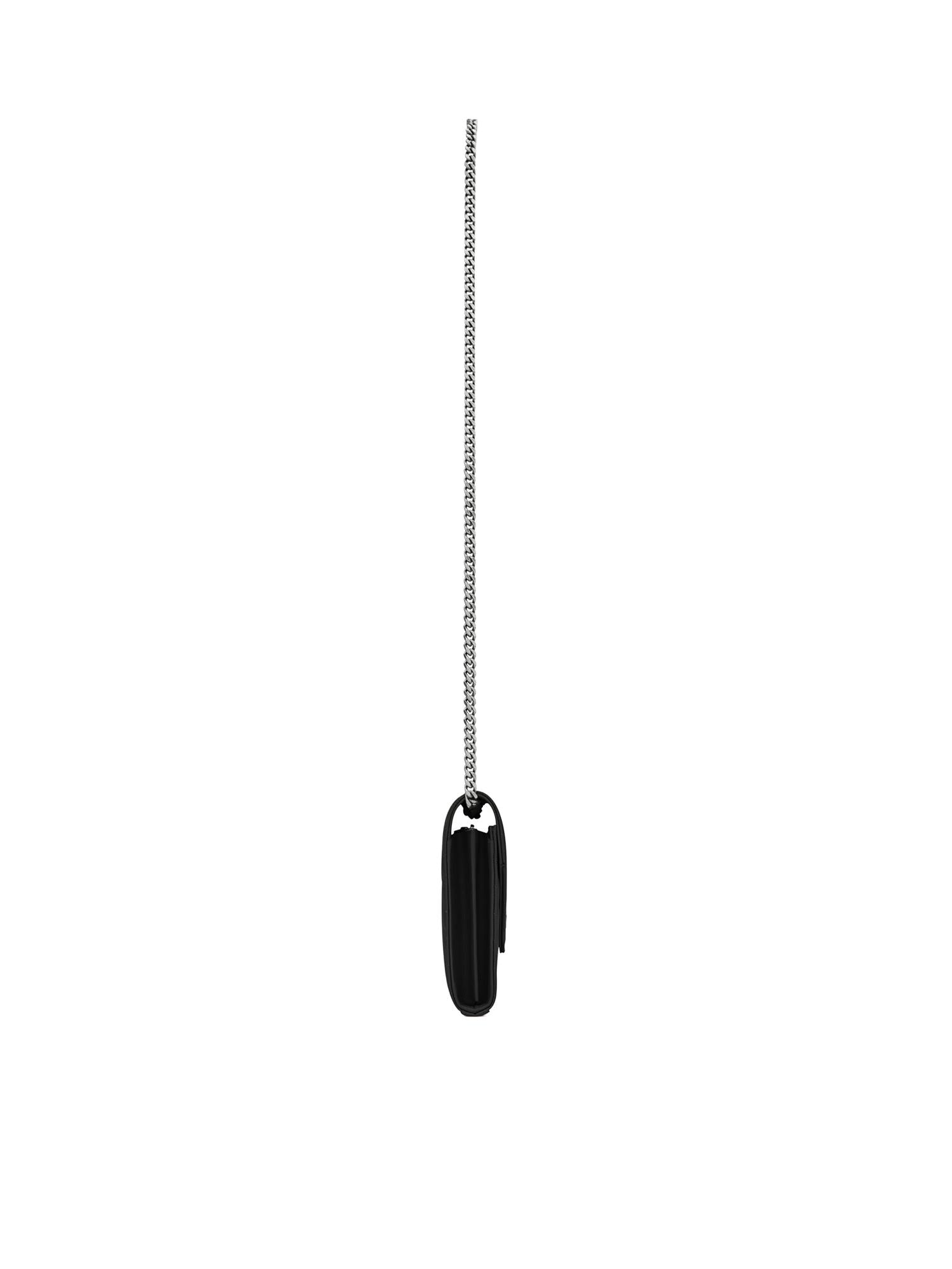 Pochette con catena Cassandre in pelle grain de poudre 377828 BOW021000 SAINT LAURENT 