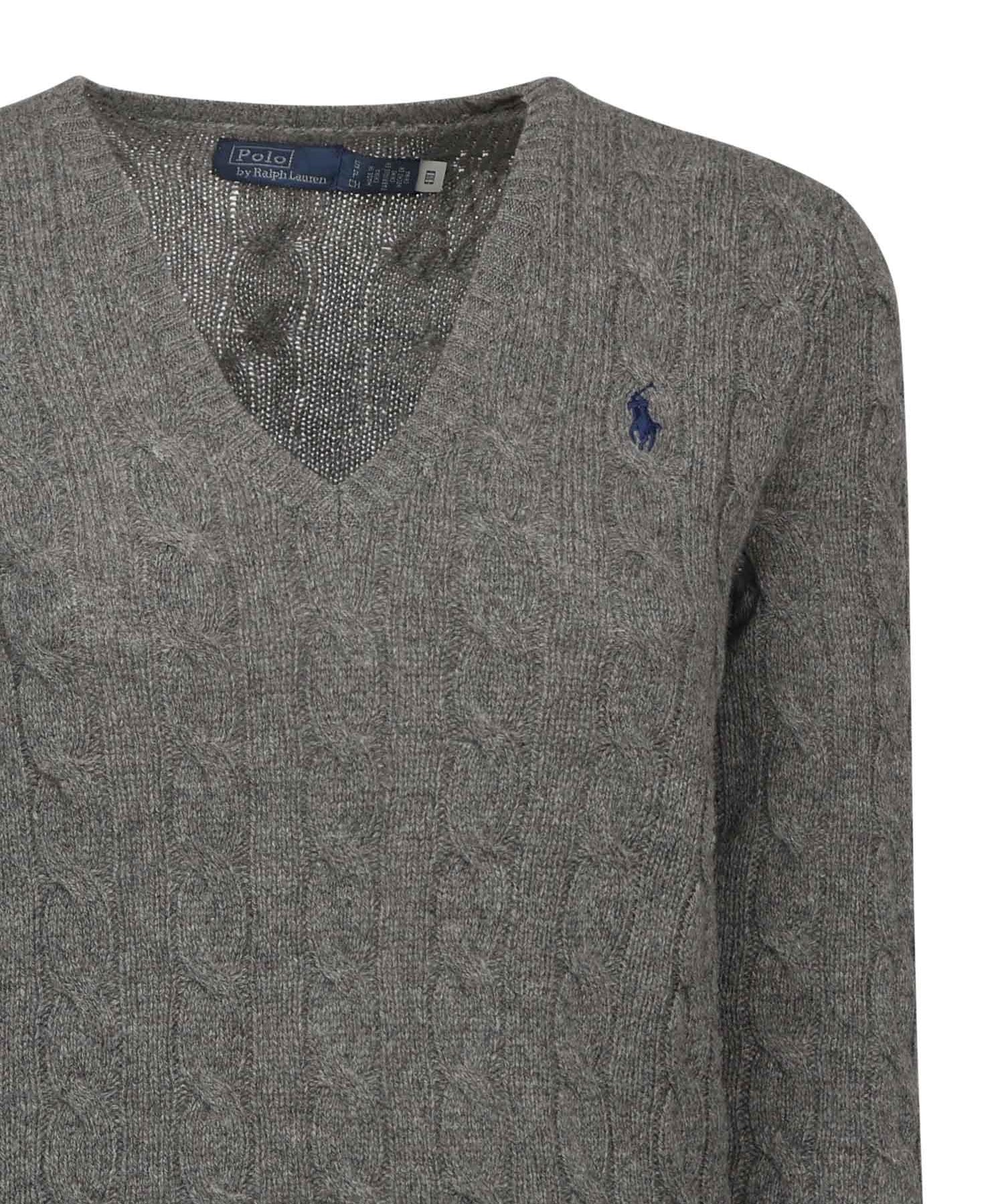 Maglia con scollo a V e logo<BR/> 211971866 500 POLO RALPH LAUREN 