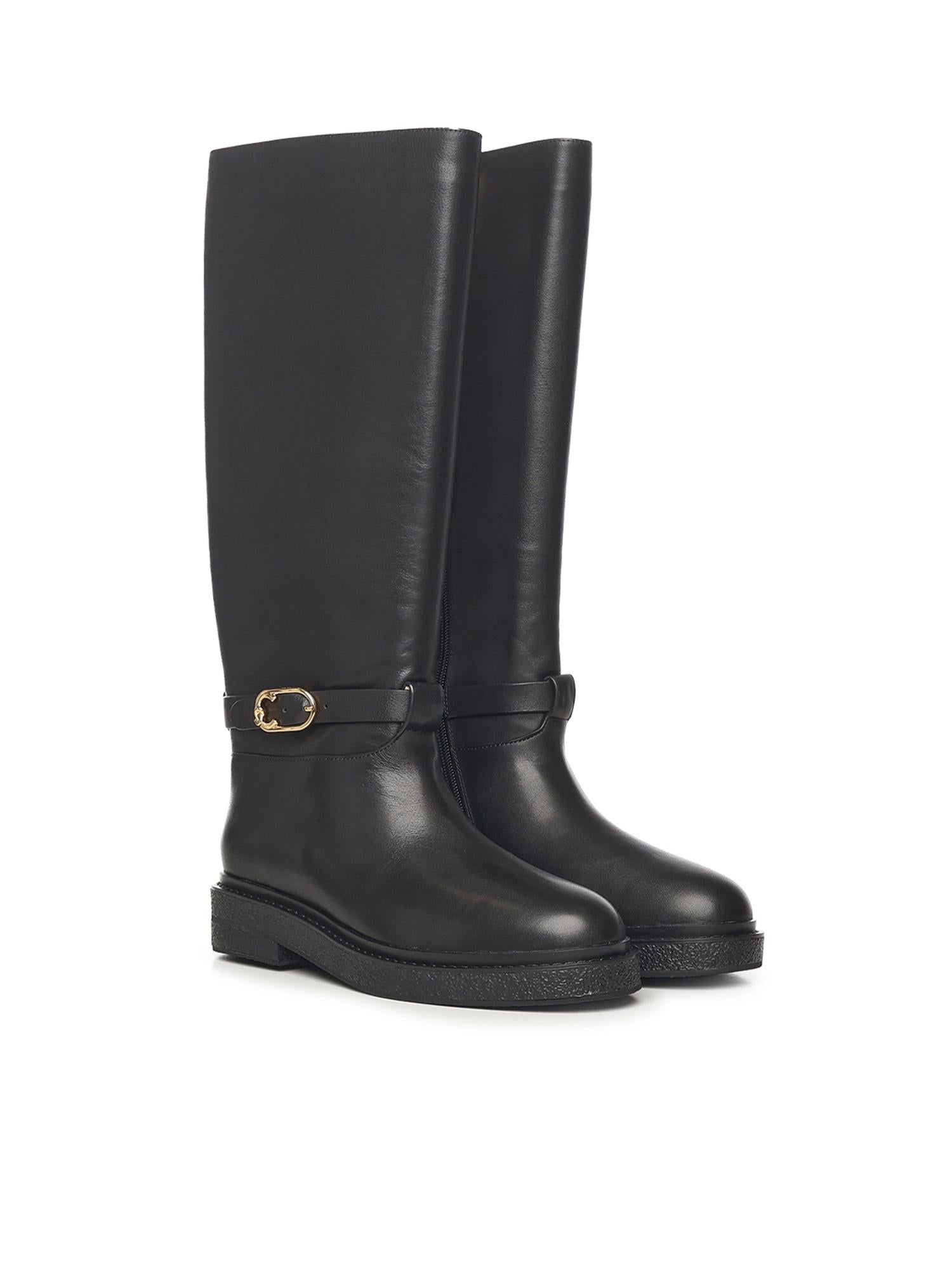 Stivali C-Saddle in pelle E4T7A150101 001 COCCINELLE 