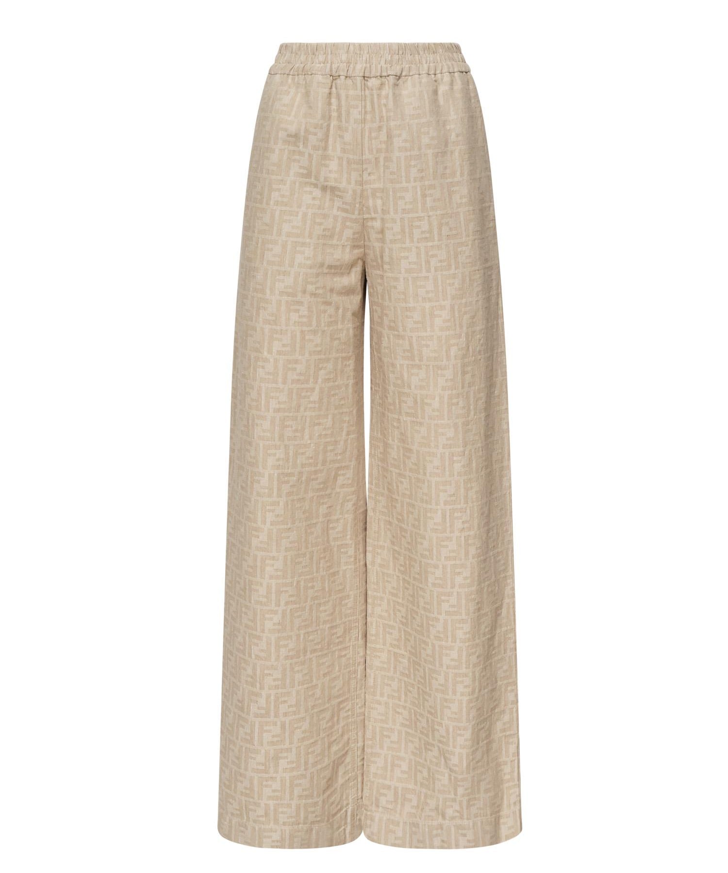 Pantaloni in chambray FF jacquard<BR/> FLP869 ASMFF1SAZ FENDI 