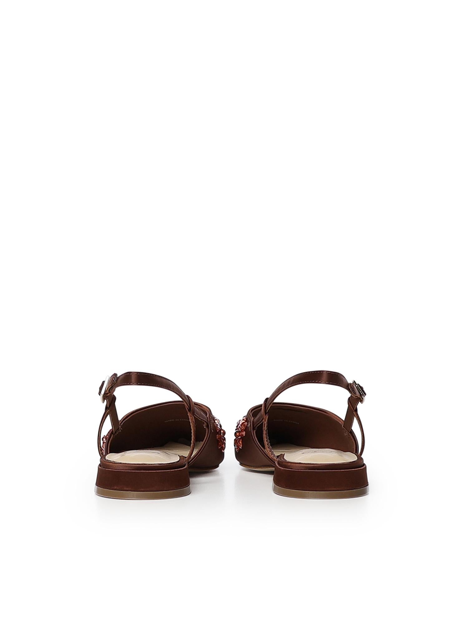 Slingback Kayla con applicazioni floreali 73SC9YL01RIC KAYLA SLINGBACKCIOCCOLATO V° 73 