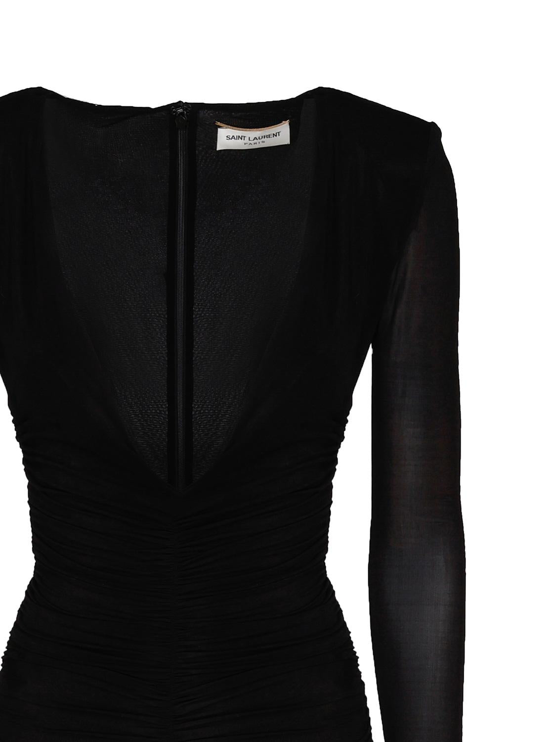 Abito drappeggiato in jersey 732870 Y5G891000 SAINT LAURENT 