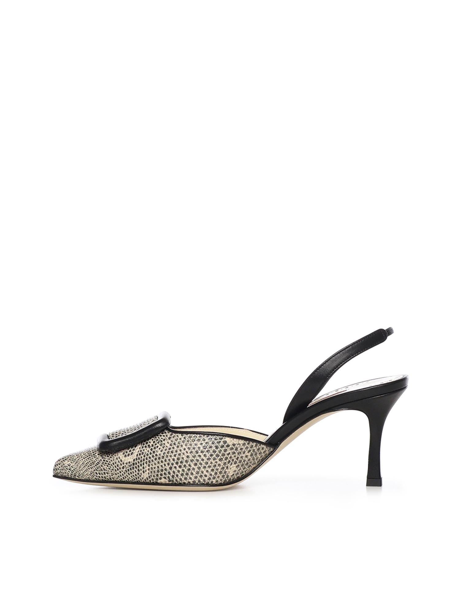 Décolleté Maisalebi con stampa lucertola 4252139 9076 MANOLO BLAHNIK 