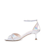 Sandali con tacco e cinturino<BR/> BENNY S2403 IRIDESILVER ALCHIMIA 