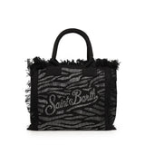 Borsa Vanity in canvas con stampa zebrata e strass VANI001 00629L MC2 SAINT BARTH 