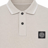 Polo in piqué di cotone con patch Compass L1S152200010 S0018V0061 STONE ISLAND 
