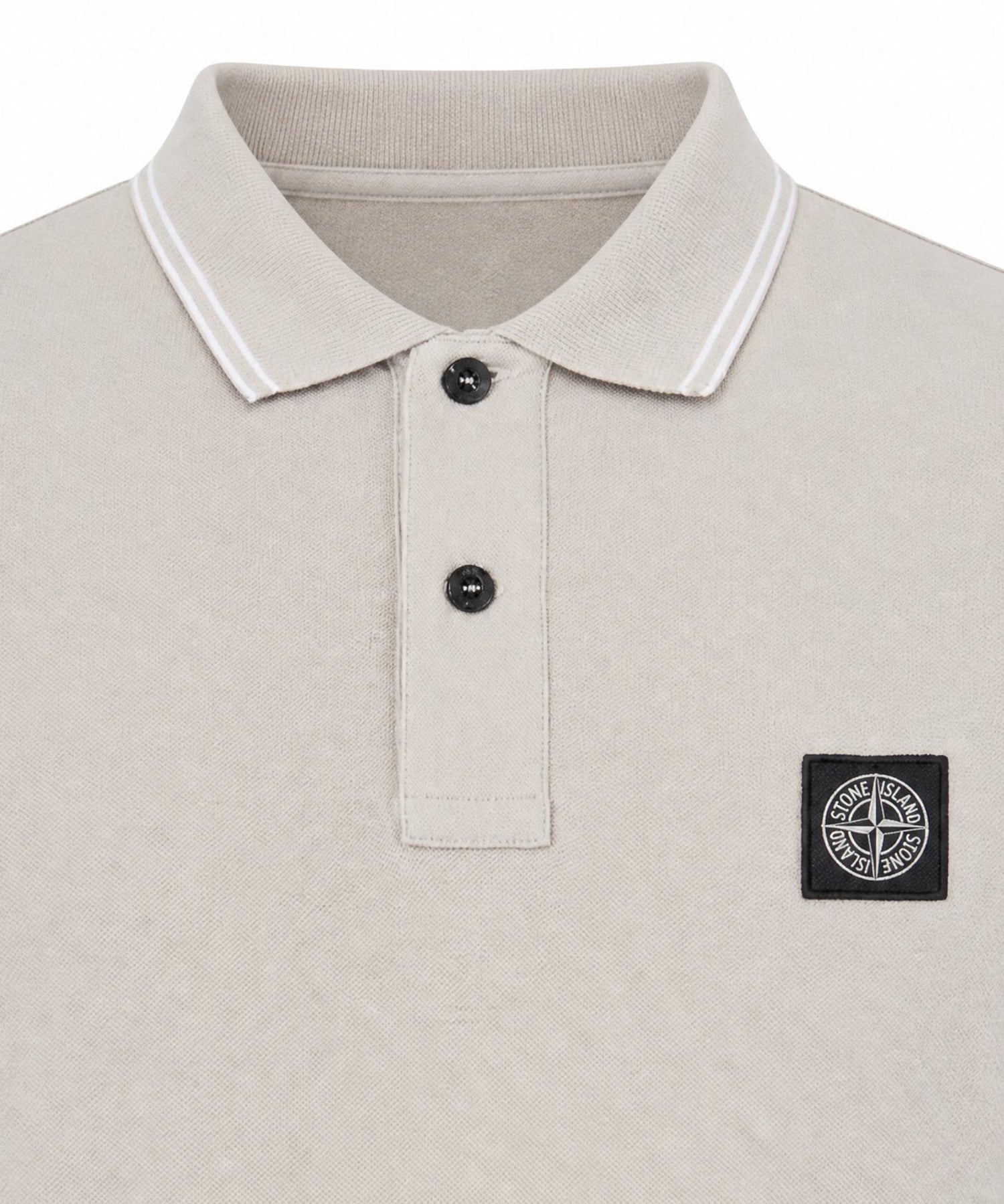 Polo in piqué di cotone con patch Compass L1S152200010 S0018V0061 STONE ISLAND 