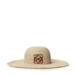 Cappello da sole in rafia e pelle di vitello K820SUHX04 2123 LOEWE 