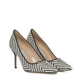 Pumps in rafia e pelle 1263124 978I MANOLO BLAHNIK 