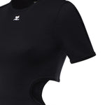 T-shirt cropped in cotone con logo 226JTS256JS0203 9999 COURREGES 